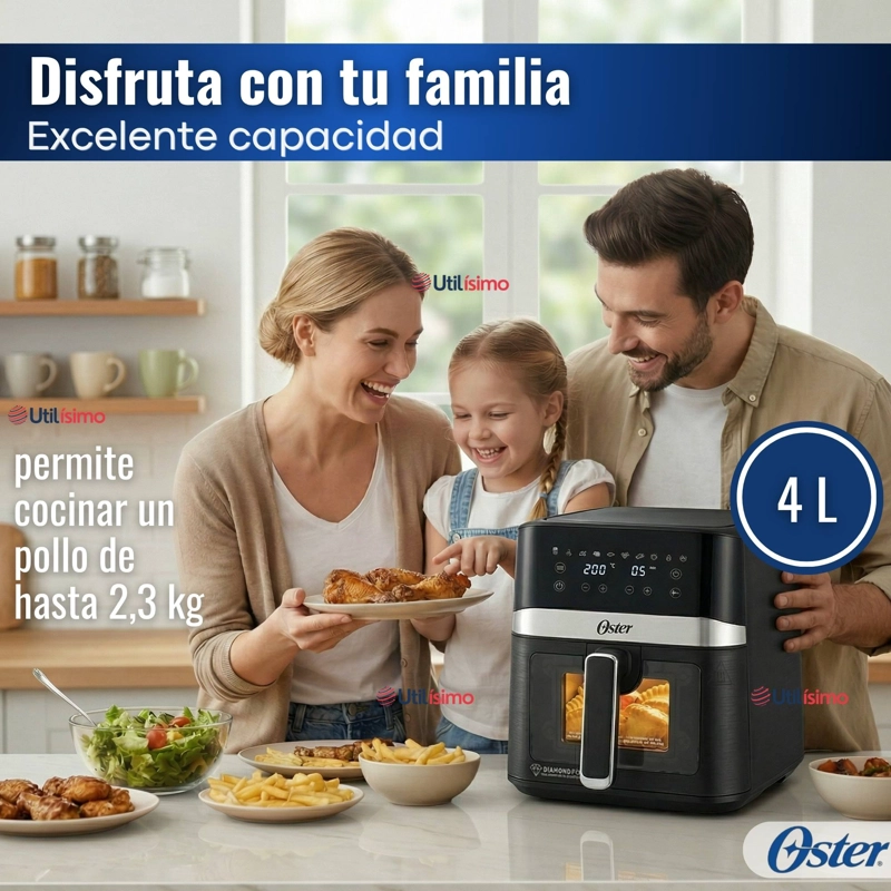 FREIDORA DE AIRE DIGITAL OSTER® CON RECUBRIMIENTO OSTER® DIAMONDFORCE, 4L DE CAPACIDAD, CKSTAF40WDDF - 6