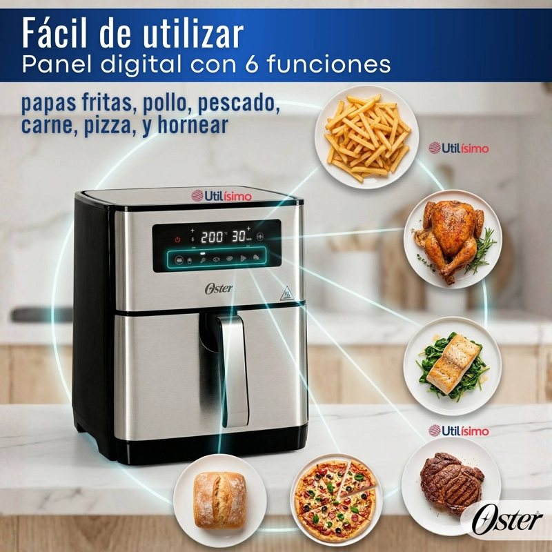 FREIDORA DE AIRE DIGITAL OSTER® CON CAPACIDAD DE 9L CKSTAF90D 1550W - 9