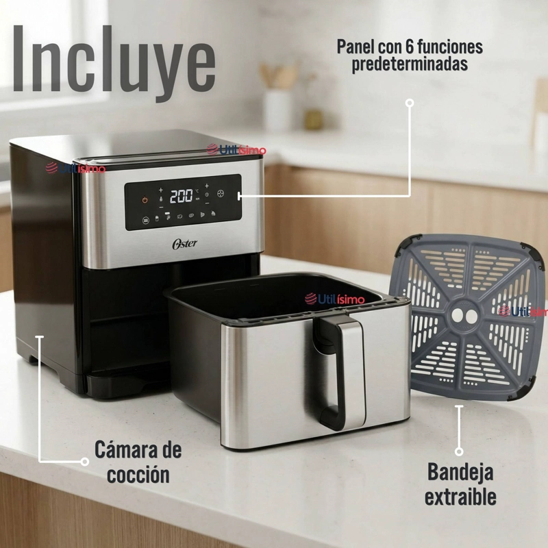 FREIDORA DE AIRE DIGITAL OSTER® CON CAPACIDAD DE 9L CKSTAF90D 1550W - 4