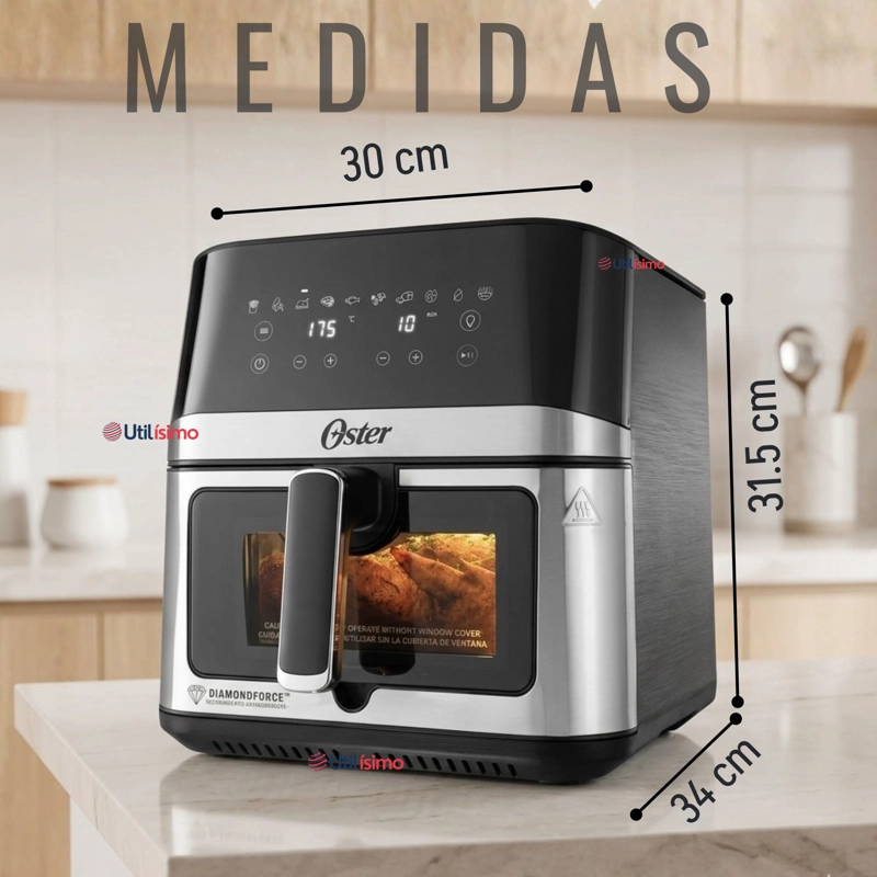 FREIDORA DE AIRE DIGITAL OSTER®, CON RECUBRIMIENTO DIAMONDFORCE, 7.5L CAPACIDAD, CKSTAF75WDSSDF - 2