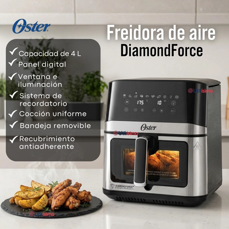 FREIDORA DE AIRE DIGITAL OSTER®, CON RECUBRIMIENTO DIAMONDFORCE, 7.5L CAPACIDAD, CKSTAF75WDSSDF - 4