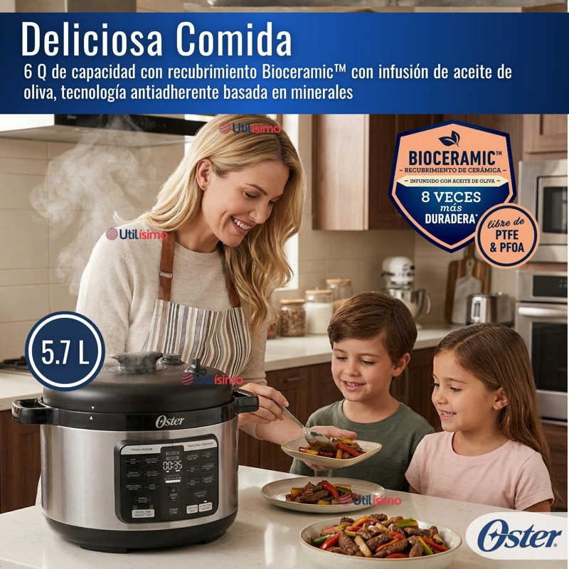 MULTI-OLLA RAPIDA OVALADA DE 5.7L CON 15 FUNCIONES CKSTPCECOV57 900W - 7
