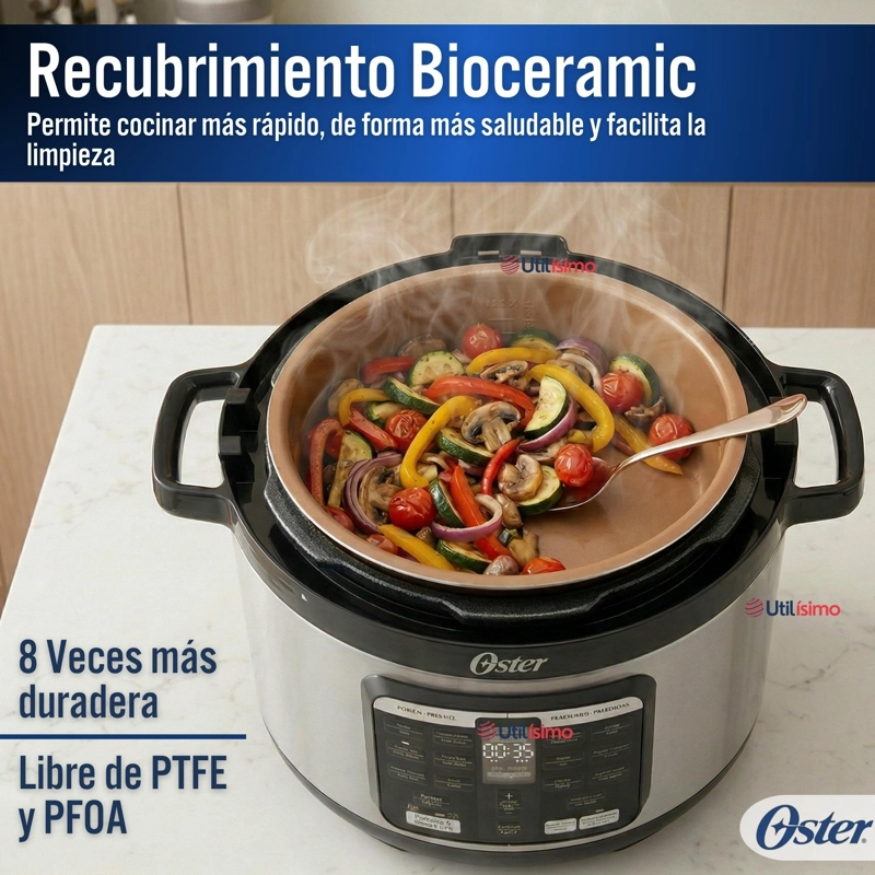 MULTI-OLLA RAPIDA OVALADA DE 5.7L CON 15 FUNCIONES CKSTPCECOV57 900W - 8
