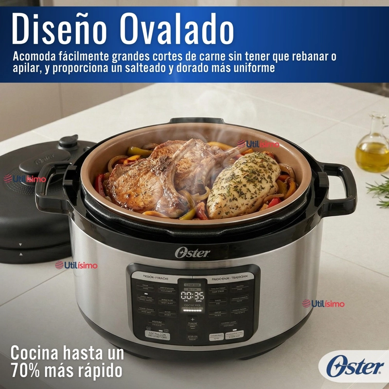 MULTI-OLLA RAPIDA OVALADA DE 5.7L CON 15 FUNCIONES CKSTPCECOV57 900W - 11