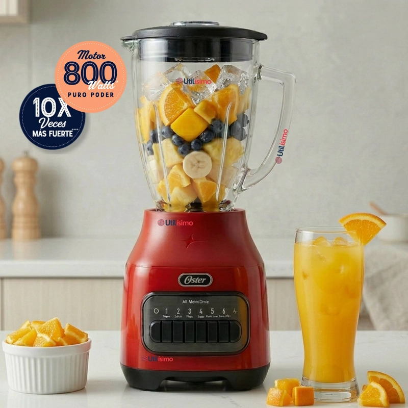 OSTER LICUADORA OSTER® CON VASO DE VIDRIO Y 6 VELOCIDADES MAS PULSO 800 WATTS 1,5LITROS