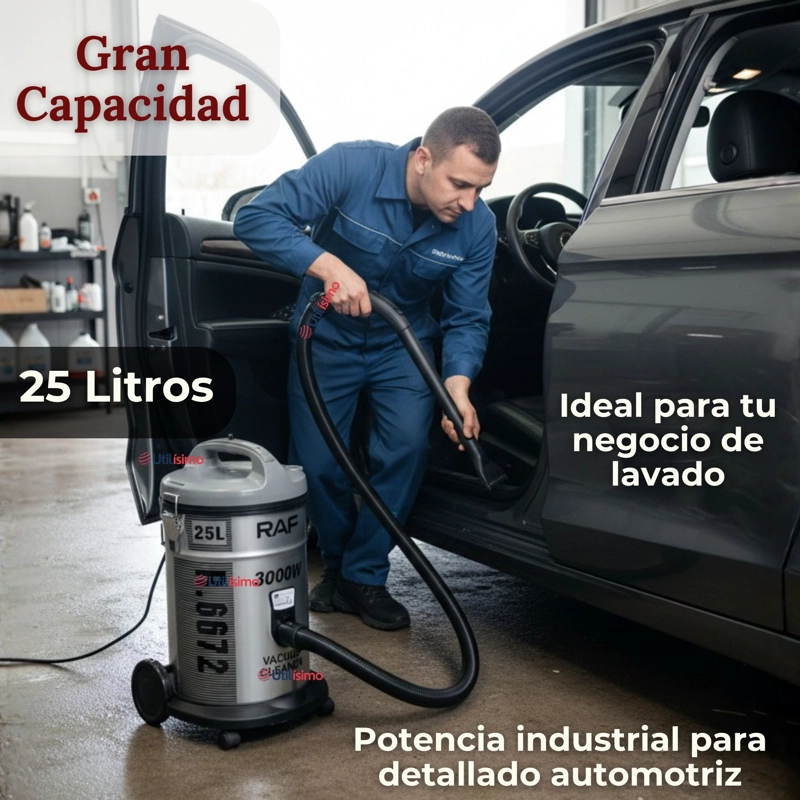 ASPIRADORA VACUUM CICLONICA SUCCION FUERTE 3000W POTENTE 25 LITROS - 7