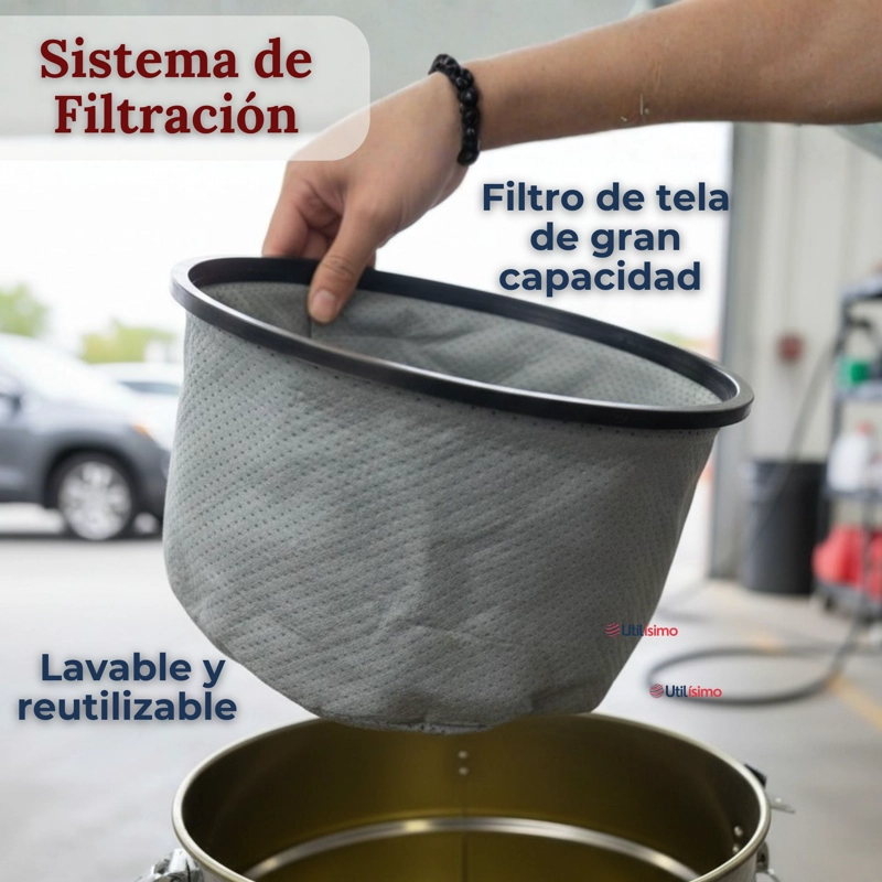 ASPIRADORA VACUUM CICLONICA SUCCION FUERTE 3000W POTENTE 25 LITROS - 10