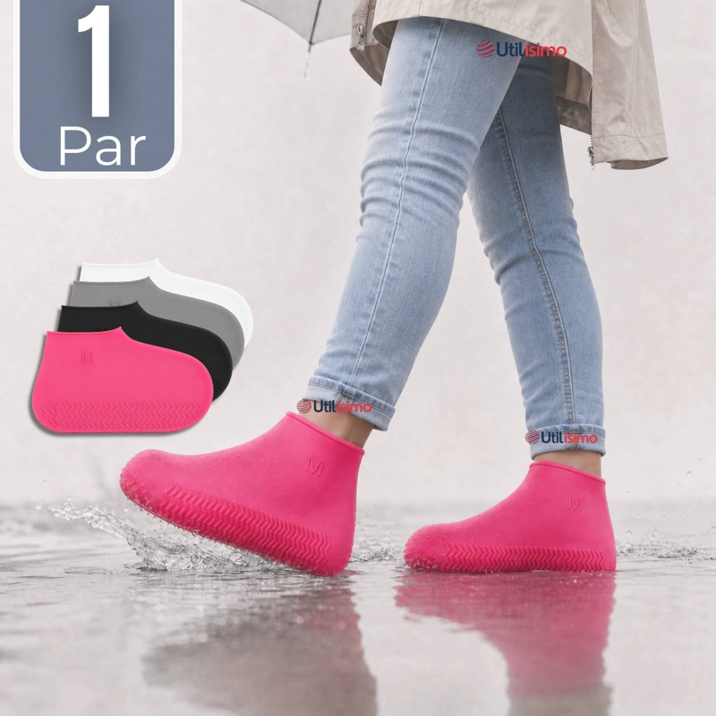 FUNDAS CUBRE ZAPATOS MUJER IMPERMEABLE SURTIDAS SILICONA ANTIDESLIZANTE 1 PAR - 1