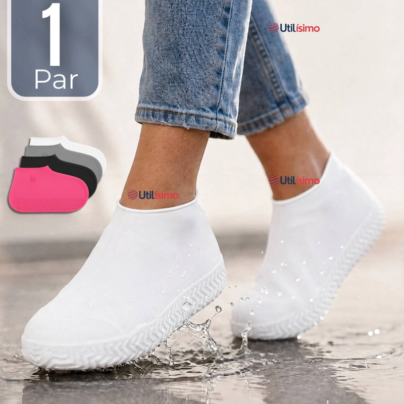 FUNDAS CUBRE ZAPATOS MUJER IMPERMEABLE SURTIDAS SILICONA ANTIDESLIZANTE 1 PAR - 1