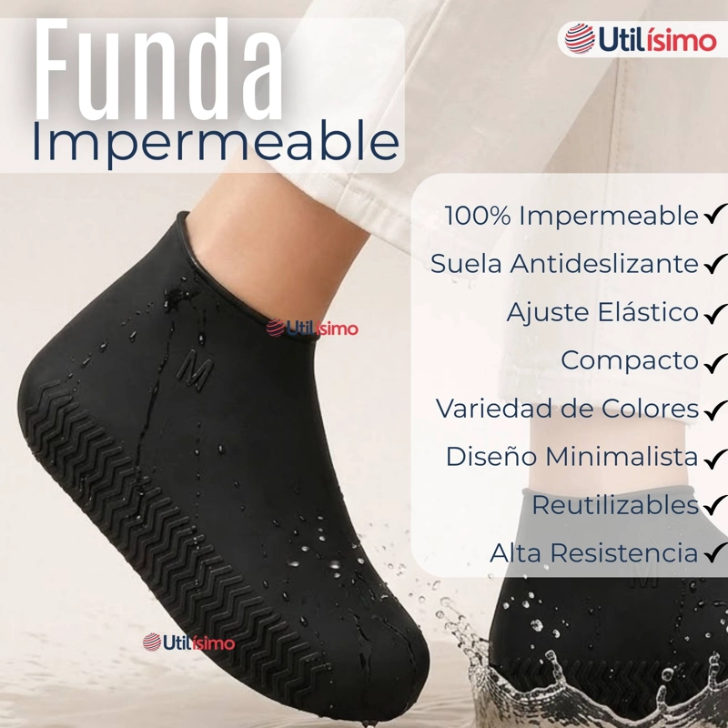FUNDAS CUBRE ZAPATOS MUJER IMPERMEABLE SURTIDAS SILICONA ANTIDESLIZANTE 1 PAR - 3