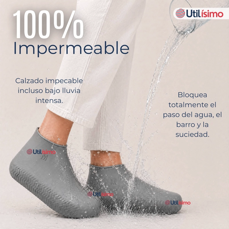 PACK 3 PARES FUNDAS CUBRE ZAPATOS HOMBRE IMPERMEABLE SURTIDAS SILICONA ANTIDESLIZANTE - 6