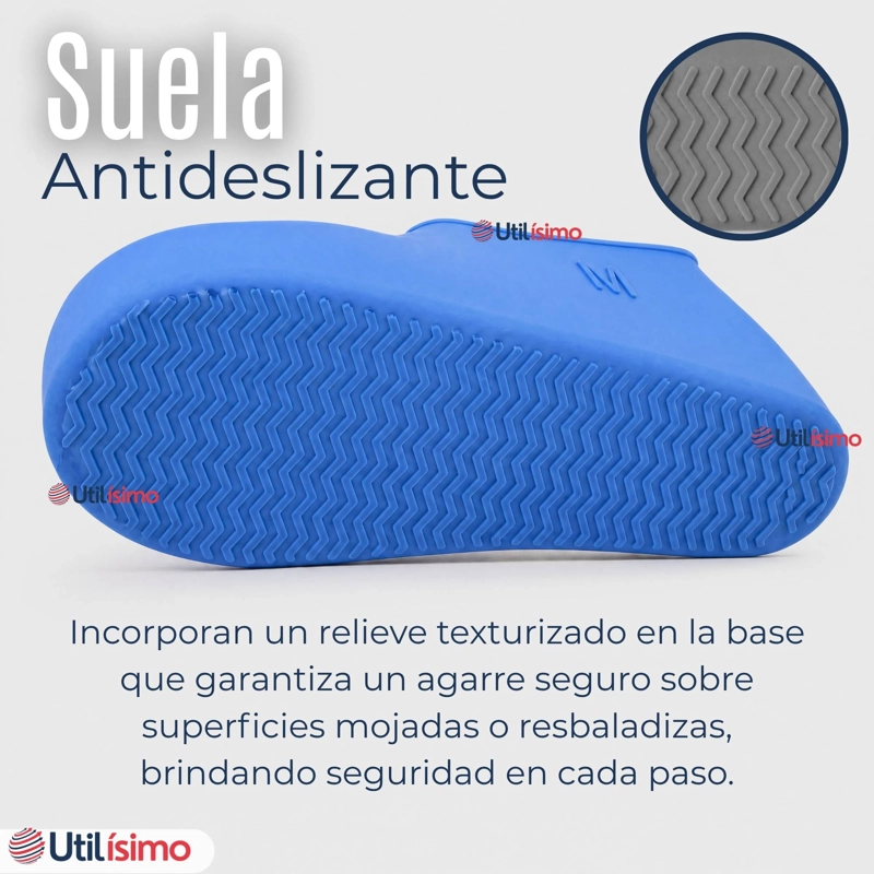 PACK 3 PARES FUNDAS CUBRE ZAPATOS HOMBRE IMPERMEABLE SURTIDAS SILICONA ANTIDESLIZANTE - 5