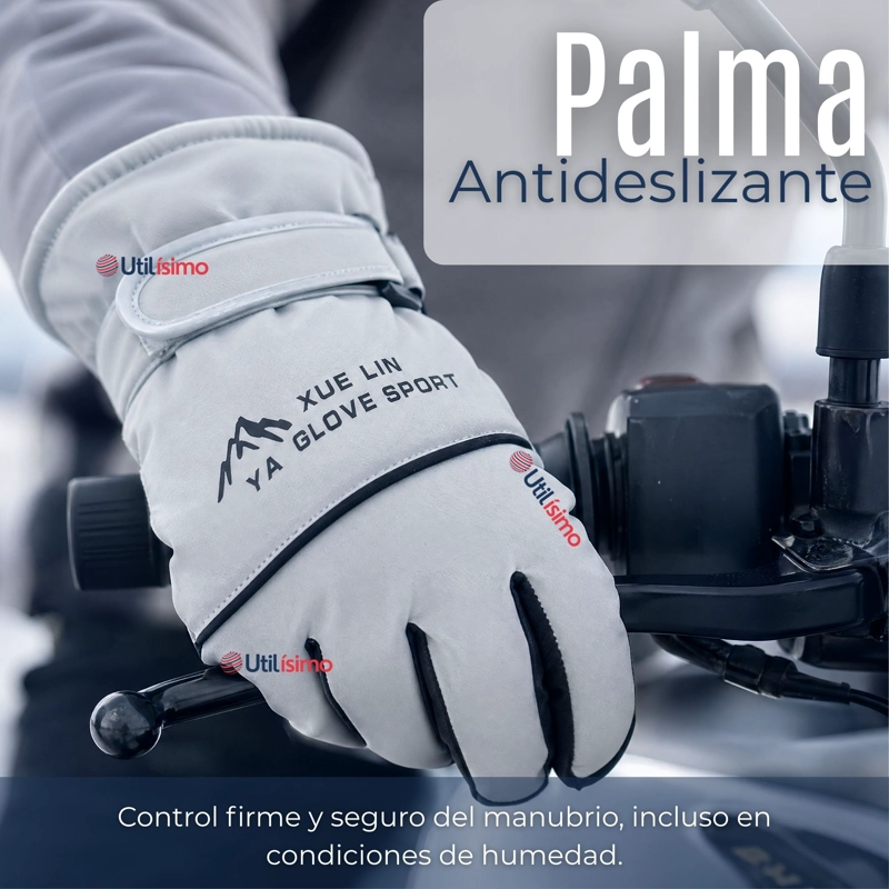 GUANTES PARA MOTO IMPERMEABLES GRIS TOUCHSCREEN ANTIDESLIZANTES TE RMICOS - 6