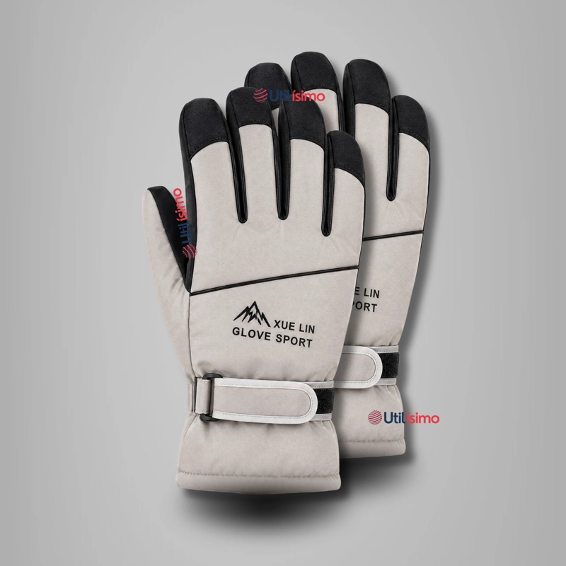 GUANTES PARA MOTO IMPERMEABLES GRIS TOUCHSCREEN ANTIDESLIZANTES TE RMICOS - 1