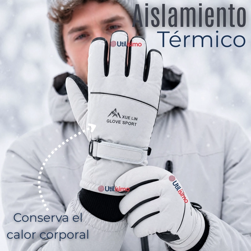 GUANTES PARA MOTO IMPERMEABLES GRIS TOUCHSCREEN ANTIDESLIZANTES TE RMICOS - 9