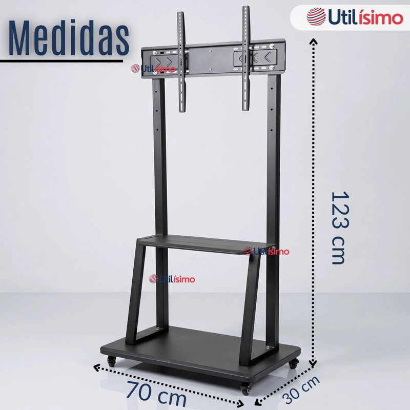 SOPORTE BASE TV MOVIL CON RUEDAS 32 A 55 PULGADAS 55KG SOPORTE PORTATIL - 4
