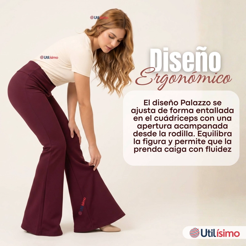 CALZA POLAR CON CHIPORRO PALAZZO MUJER ELASTICADA TERMICA BURDEO - 6