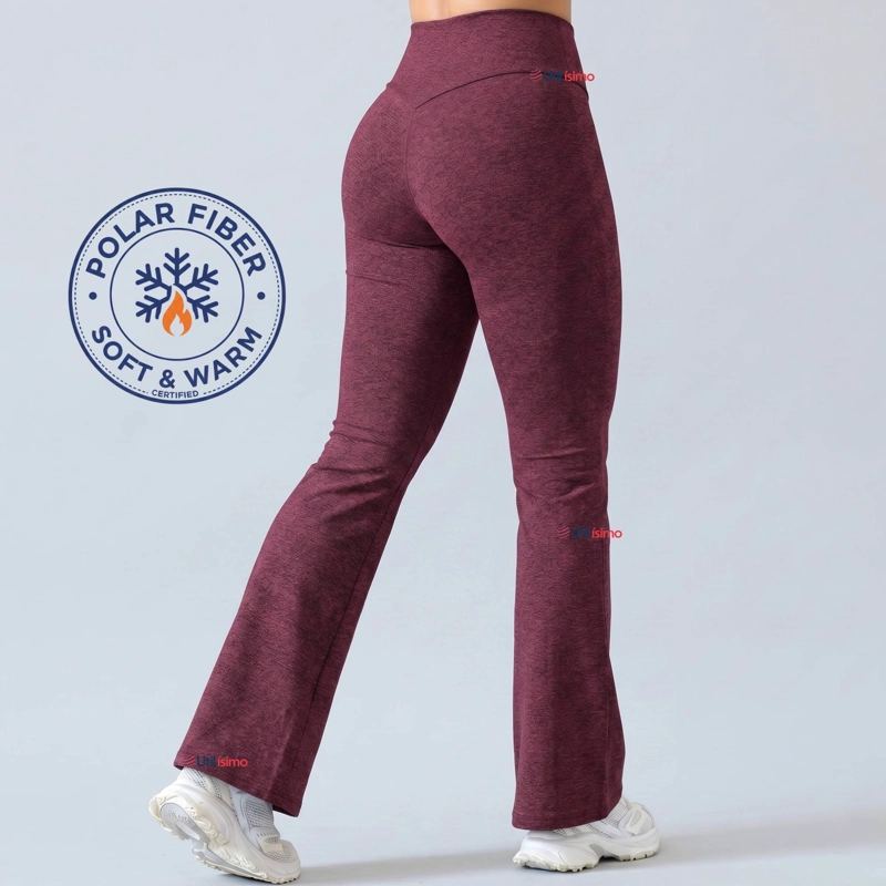 PANTALON POLAR CON CHIPORRO PALAZZO MUJER ELASTICADA TERMICA BURDEO JEANS - 1