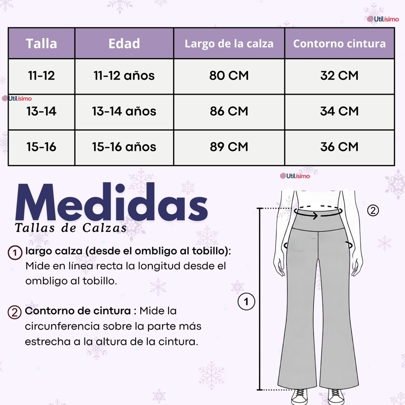 PANTALON PALAZZO POLAR CON CHIPORRO NIÑA JUVENIL ELASTICADA TERMICA MELANGE - 4
