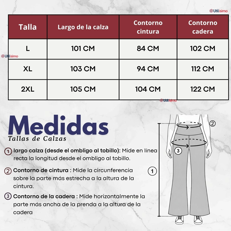 Pantalón Polar Con Chiporro Palazzo Mujer Calza Elasticada Térmica Burdeo - 3