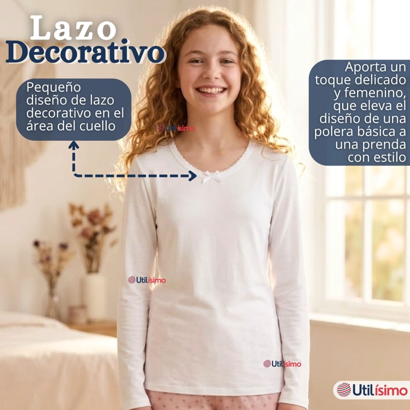 PACK 3 CAMISETAS POLERAS ALGODON BASICA CUELLO REDONDO PRIMERA CAPA MANGA LARGA COLORES SURTIDOS NEG - 7