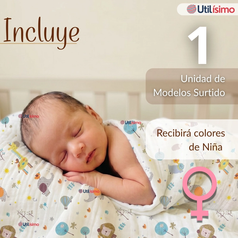 MANTA MUSELINA 70X 70 CM BEBE  NIÑO MULTIUSO 100% ALGODON COLORES SURTIDOS - 2
