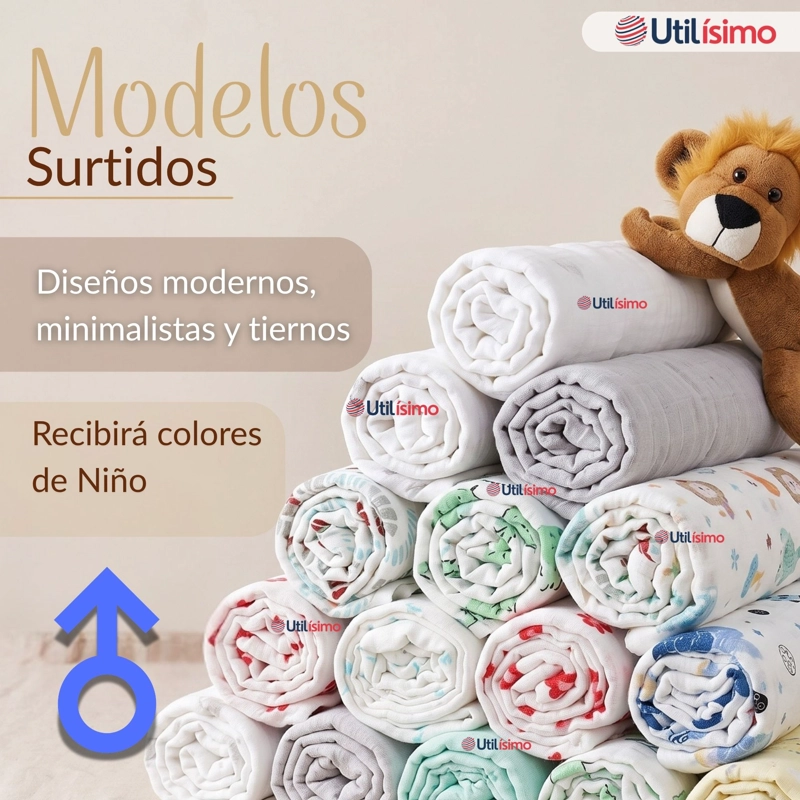 PACK 6 MANTAS MUSELINA 70X 70 CM BEBE  NIÑO MULTIUSO 100% ALGODON COLORES SURTIDOS - 5