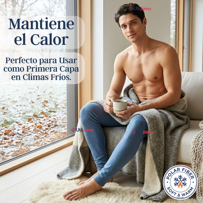 PACK 3 CALZONCILLOS LARGOS POLAR CALZA HOMBRE INVIERNO PRIMERA CAPA - 6