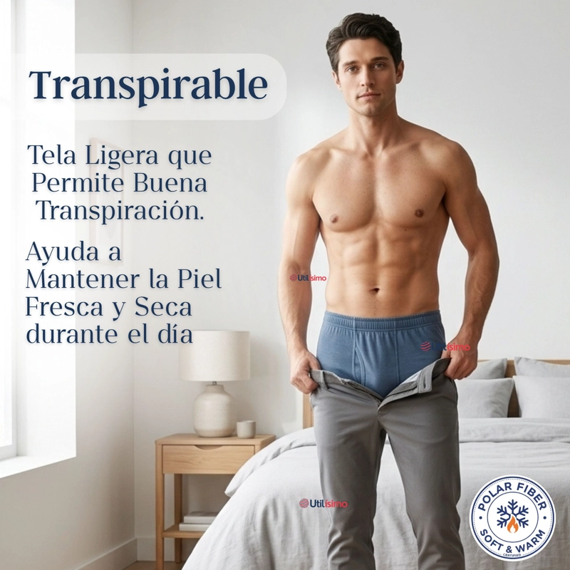 PACK 3 CALZONCILLOS LARGOS POLAR CALZA HOMBRE INVIERNO PRIMERA CAPA - 8