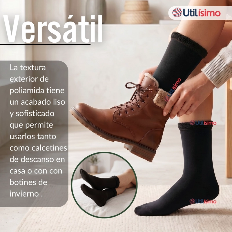 PACK 3 PARES CALCETINES CHIPORRO MUJER ULTRA TERMICO NEGRO INVIERNO POLAR - 7