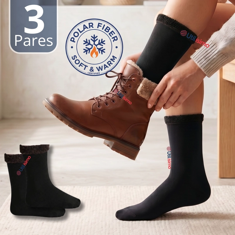 PACK 3 PARES CALCETINES CHIPORRO MUJER ULTRA TERMICO NEGRO INVIERNO POLAR - 1