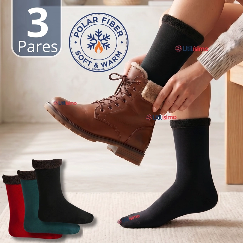 PACK 3 PARES CALCETINES CHIPORRO MUJER SURTIDOS ULTRA TERMICO INVIERNO UNICOLOR POLAR - 1