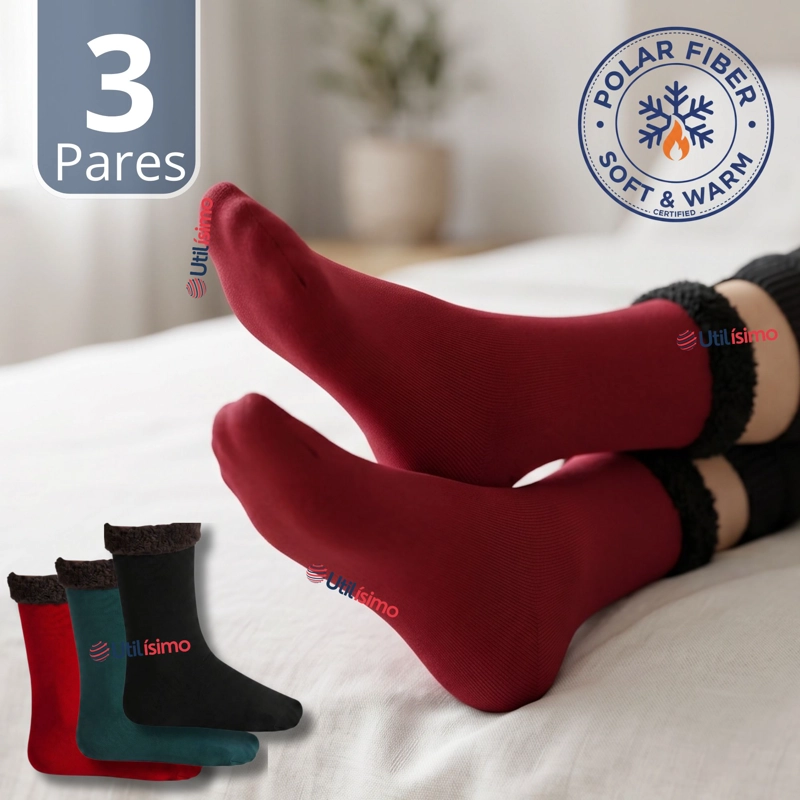 PACK 3 PARES CALCETINES CHIPORRO MUJER SURTIDOS ULTRA TERMICO INVIERNO UNICOLOR POLAR - 1