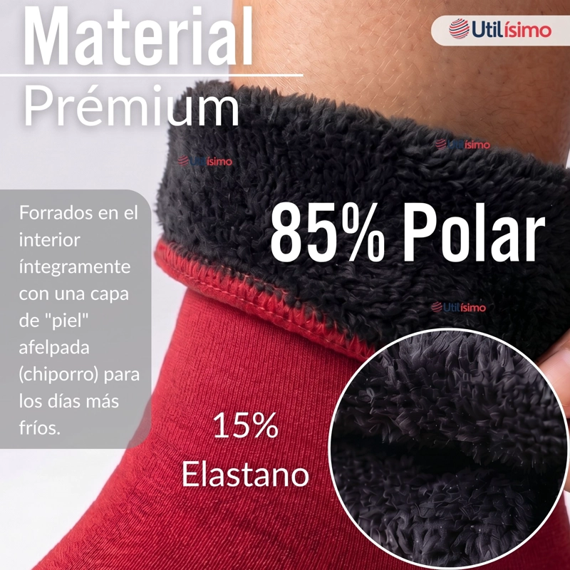 PACK 3 PARES CALCETINES CHIPORRO MUJER SURTIDOS ULTRA TERMICO INVIERNO UNICOLOR POLAR - 5