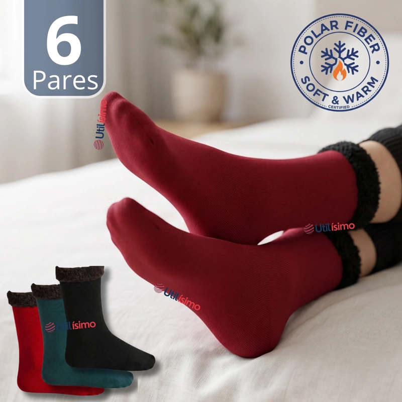 PACK 6 PARES CALCETINES CHIPORRO MUJER SURTIDOS ULTRA TERMICO INVIERNO POLAR UNICOLOR - 1