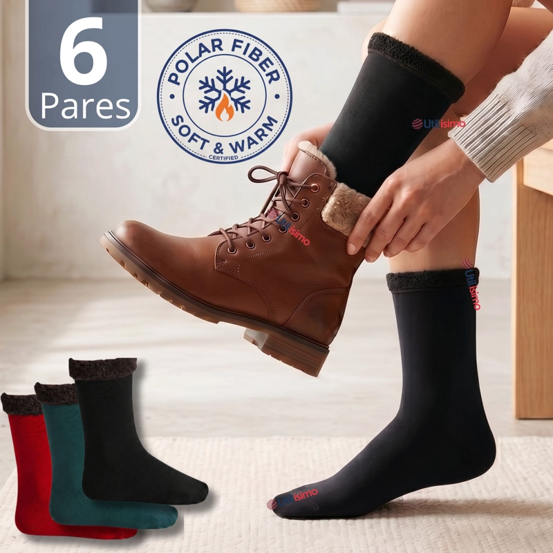 PACK 6 PARES CALCETINES CHIPORRO MUJER SURTIDOS ULTRA TERMICO INVIERNO POLAR UNICOLOR - 1