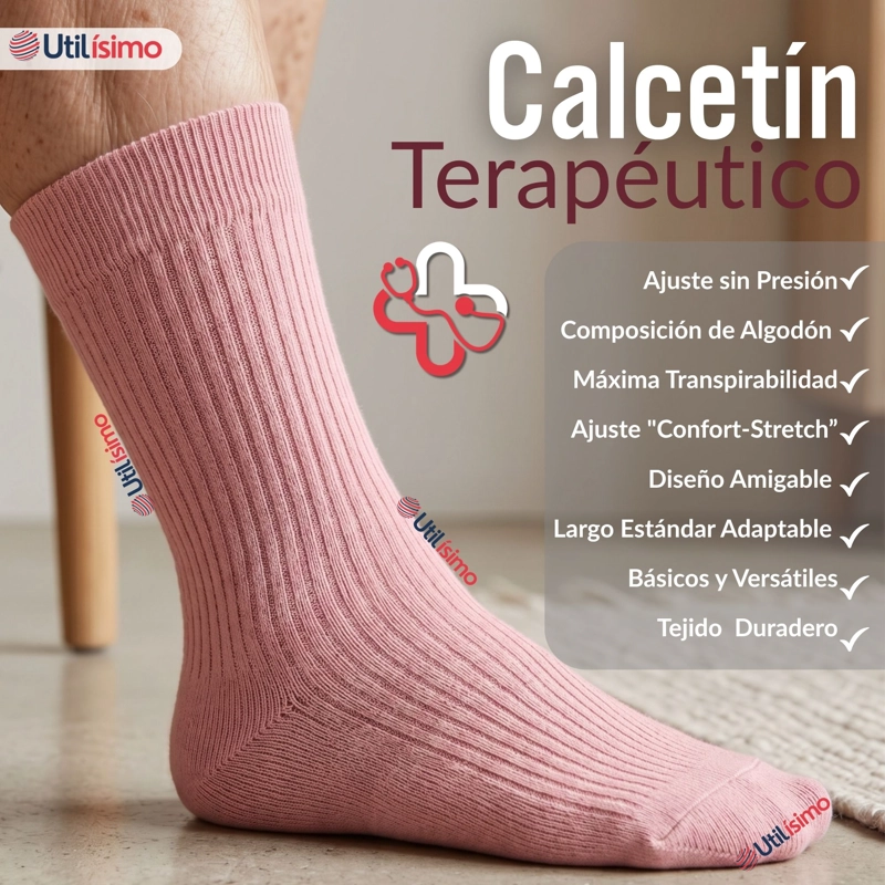PACK 6 PARES CALCETINES DIABETICOS MUJER ALGODON SUAVE COLORES SURTIDOS PROTECCION - 3