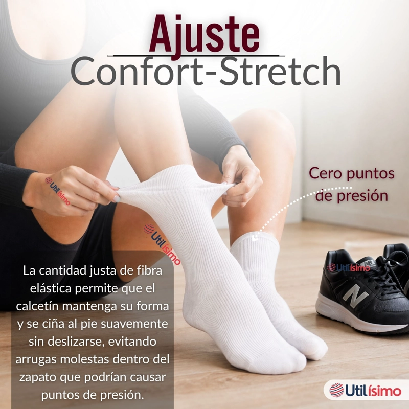 PACK 6 PARES CALCETINES DIABETICOS MUJER ALGODON SUAVE COLORES SURTIDOS PROTECCION - 8