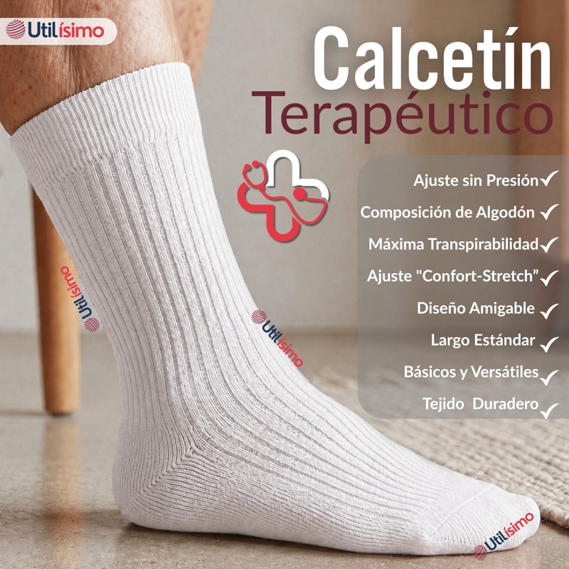 PACK 6 PARES CALCETINES DIABETICOS HOMBRE ALGODON SUAVE COLORES SURTIDOS PROTECCION - 3