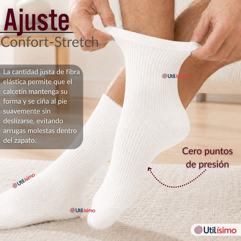 PACK 6 PARES CALCETINES DIABETICOS HOMBRE ALGODON SUAVE COLORES SURTIDOS PROTECCION - 8