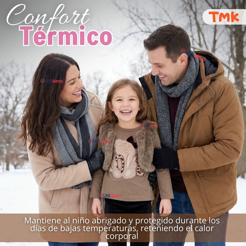 CONJUNTO BUZO POLERA CHALECO 3 PIEZAS NIÑA TEDMIMAK PRETTY BEAR - 6