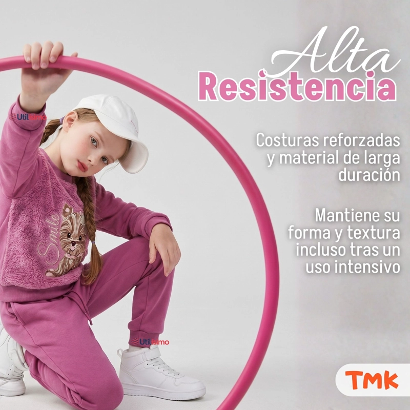 CONJUNTO BUZO POLERA 2 PIEZAS NIÑA 100% ALGODON TEDMIMAK FLUFFY ROSE - 8