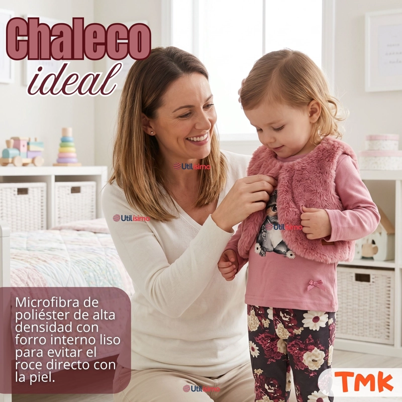 CONJUNTO BUZO POLERA CHALECO 3 PIEZAS BEBE NIÑA TEDMIMAK BEAUTIFUL BUNNY - 8
