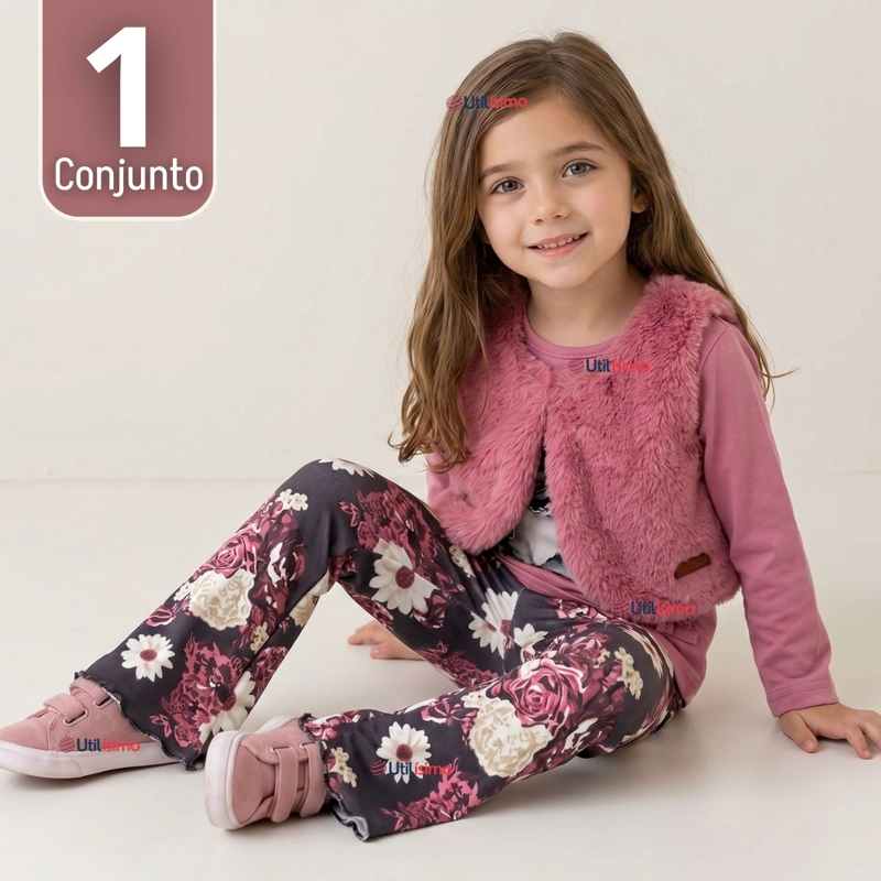 CONJUNTO BUZO POLERA CHALECO 3 PIEZAS NIÑA TEDMIMAK PRETTY FRIEND - 1