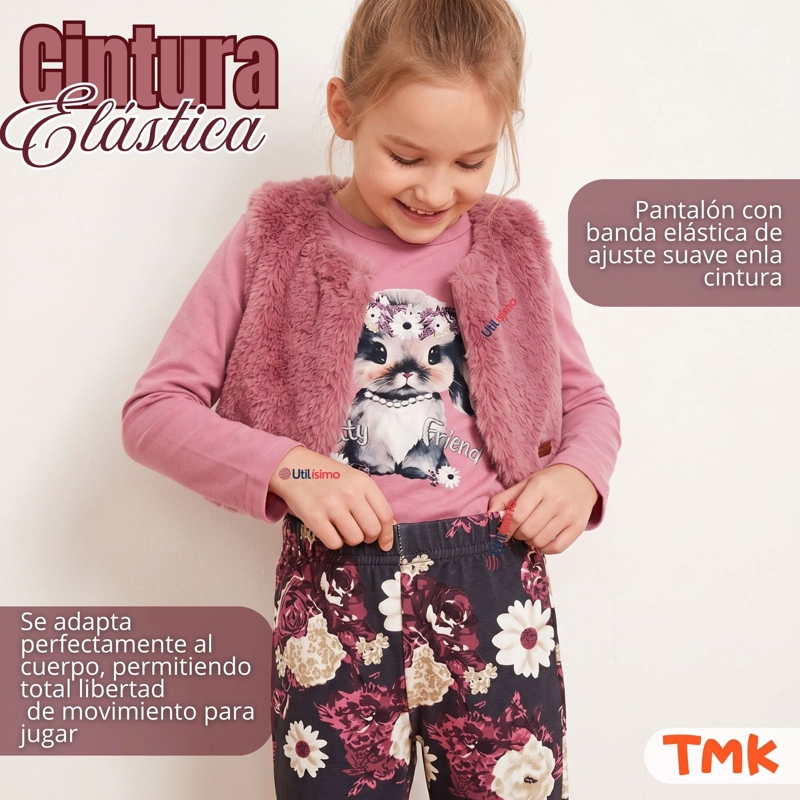 CONJUNTO BUZO POLERA CHALECO 3 PIEZAS NIÑA TEDMIMAK PRETTY FRIEND - 7