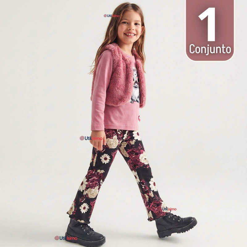 CONJUNTO BUZO POLERA CHALECO 3 PIEZAS NIÑA TEDMIMAK PRETTY FRIEND - 1