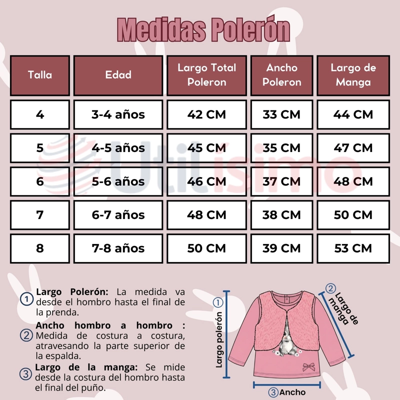 CONJUNTO BUZO POLERA CHALECO 3 PIEZAS NIÑA TEDMIMAK PRETTY FRIEND - 3
