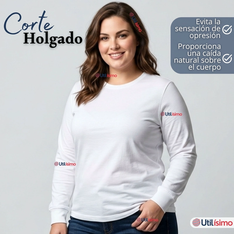 PACK 3 CAMISETAS POLERAS ALGODON BASICO OVERSIZE MANGA LARGA PRIMERA CAPA MUJER - 9