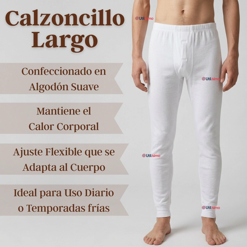 CALZONCILLO LARGO ALGODON CALZA HOMBRE INVIERNO PRIMERA CAPA - 3