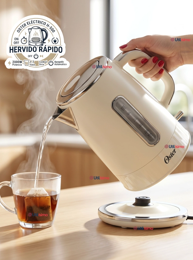 HERVIDOR ELECTRICO OSTER DE 1.7 LITROS PARA TE CAFE E INFUSIONES BVSTKT8107OM - 1